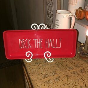 Rae Dunn DECK THE HALLS Platter Red (Can’t Be Bundled)
